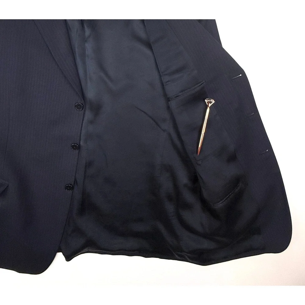 Joseph Abboud Mens 44R Navy Pinstripe Sports Coat Vintage Wool Jacket #1795